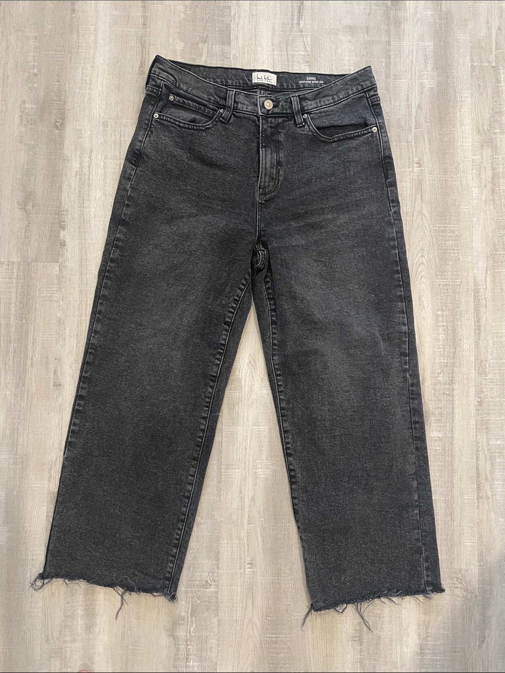 Nicole Miller Black Wide Leg Crop Jeans